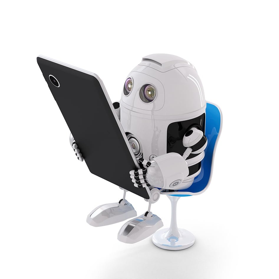 Image of robot using a tablet