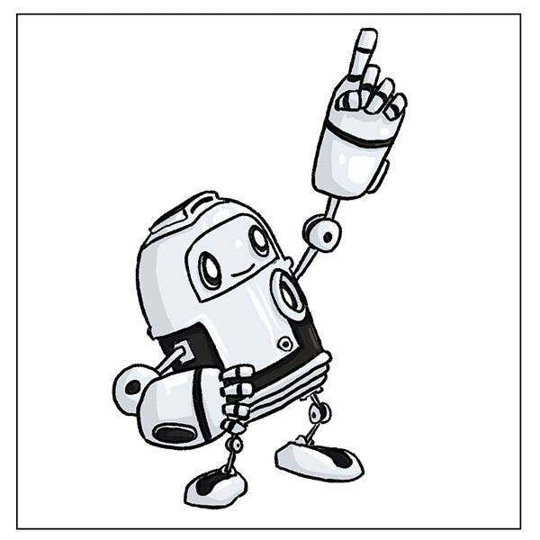 Photo of illustrated robot dancing